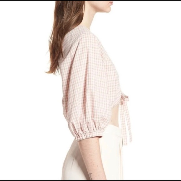 Cinched plaid gingham crop top - Picture 6 of 13